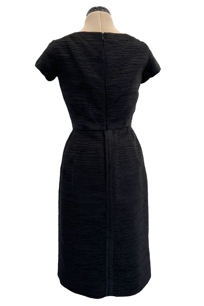 saks fifth avenue black dresses Rare 1950s Sophie Gimbel of Saks Fifth Avenue Black Silk Ribbed Textur – Shrimpton Couture
