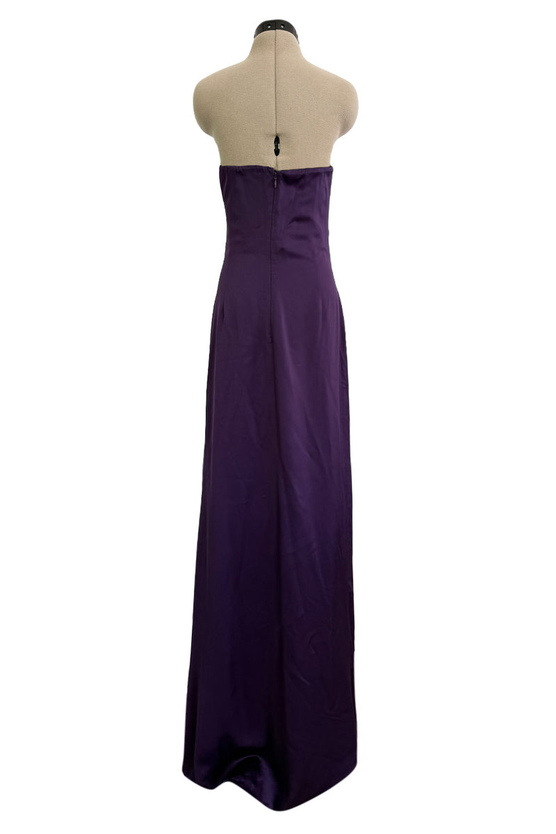 2010s Valentino Roma Strapless Purple Jersey Dress w Built in Corset & – Shrimpton Couture