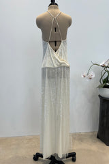 Chanel c.1997 Sequin with Thigh High Slit - 13.5" W