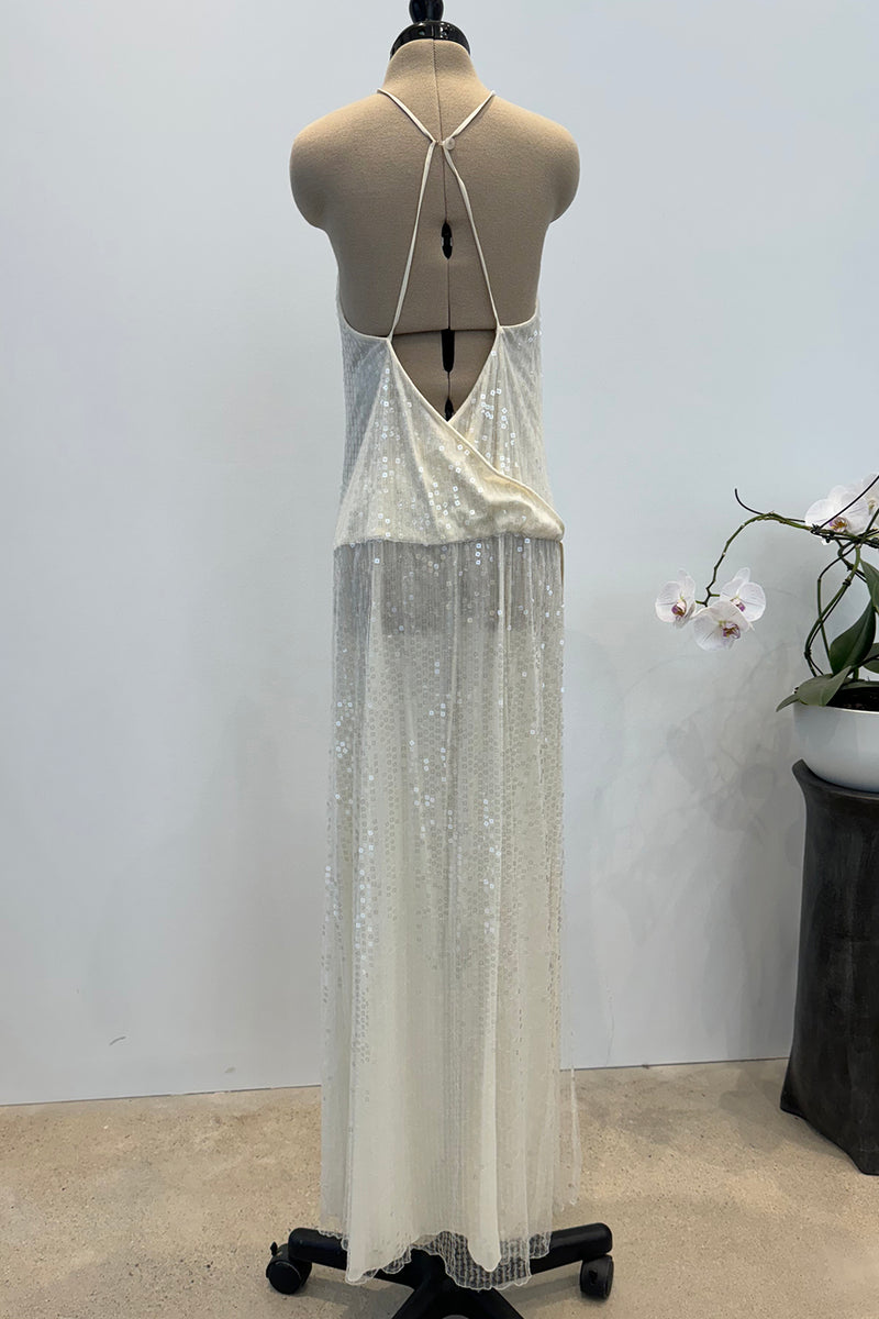 Chanel c.1997 Sequin with Thigh High Slit - 13.5" W
