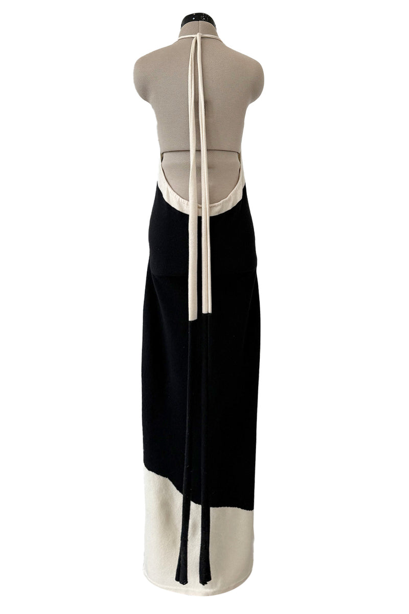 Cruise 2003 Chanel by Karl Lagerfeld Black & Ivory Cashmere Knit Dress
