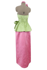 Yves Saint Laurent Spring 1985 Haute Couture Runway Pink & Mint Green Set