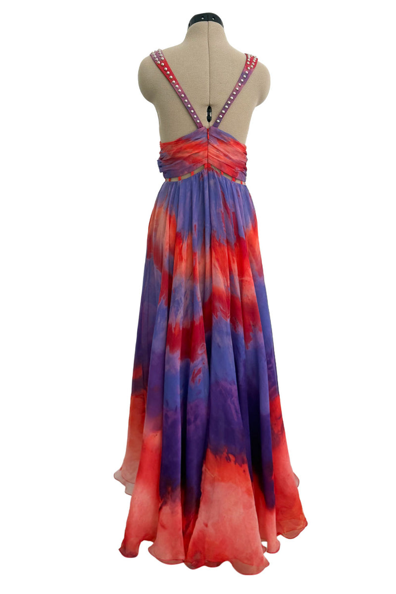 pucci long dress Printed mesh maxi - pink in pale blue Spring 2015 Emilio Pucci by