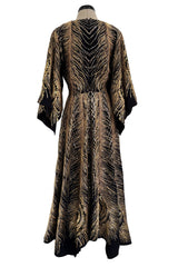 Pre-Fall 2016 Saint Laurent by Hedi Slimane Runway Look 37 Gold Metallic Thread & Sequin Feather Dress