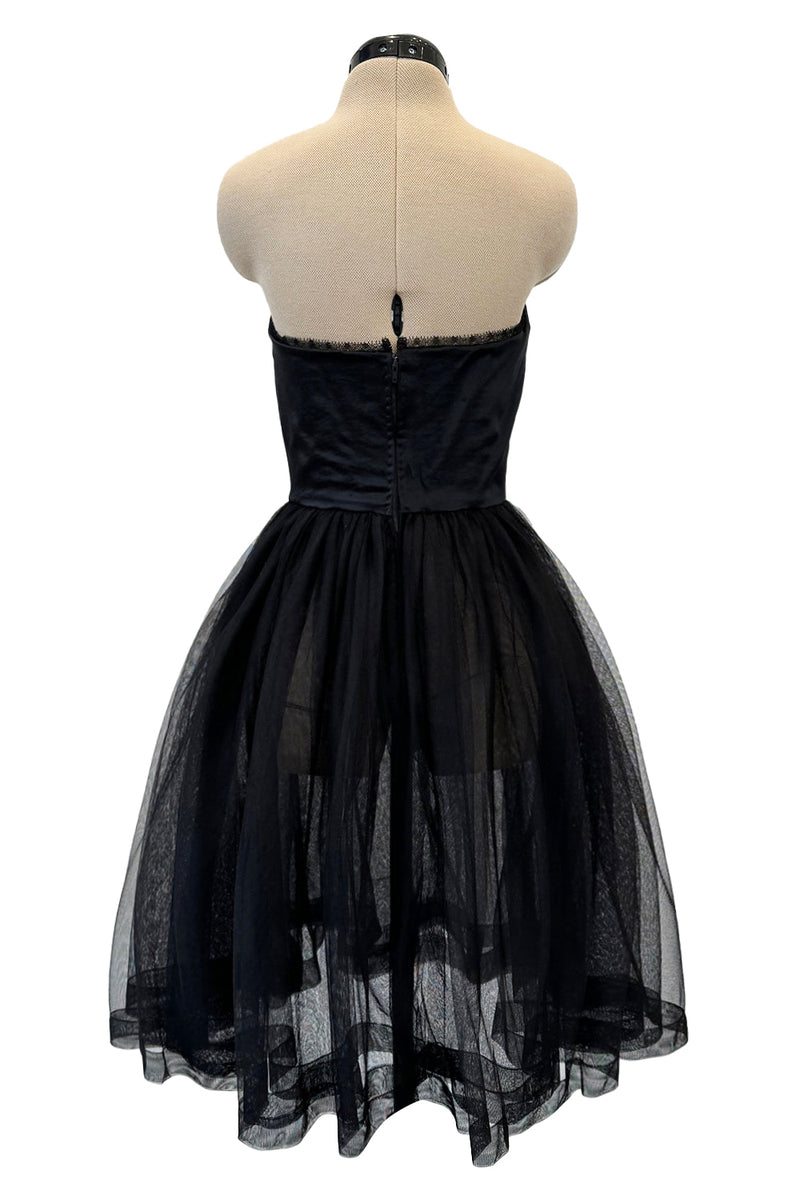 c.Fall 1991 Chanel by Karl Lagerfeld Strapless Mini Dress w Full Net Skirt
