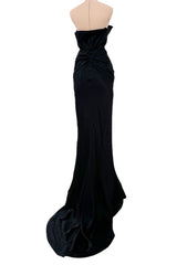 Important Spring 2008 Christian Dior by John Galliano Runway Look 53 Black Silk Strapless Dress