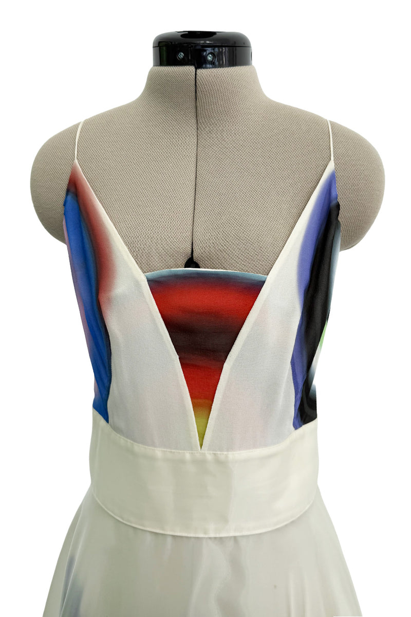 Spring 2008 Fendi by Karl Lagerfeld Runway Look 19 & Ad Campaign Silk Organza & Chiffon Print Dress