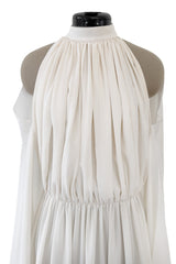 Beautiful Resort 2014 Givenchy by Riccardo Tisci Backless & Caped Panel Ivory Silk Chiffon Dress