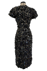Chic Resort 2018 Michael Kors Runway Look 44 Black Dress w Elaborate Gold & Black Sequin Detailing