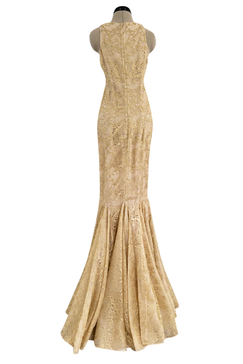alexander mcqueen champagne lace dress Incredible Spring 2012 Alexander McQueen by Sarah Burton Gold Lace Dre Shrimpton Couture