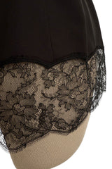 Chic Little mid-1980s Emanuel Ungaro Haute Couture Handmade Black Silk & Lace Camisole Top