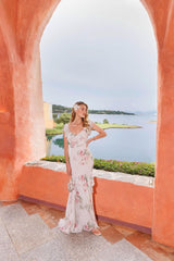 Outstanding Fall 2001 John Galliano Runway Look 41 Bias Cut Silk Chiffon Dress w Romantic Floral Print