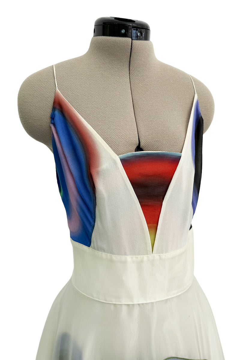 Spring 2008 Fendi by Karl Lagerfeld Runway Look 19 & Ad Campaign Silk Organza & Chiffon Print Dress
