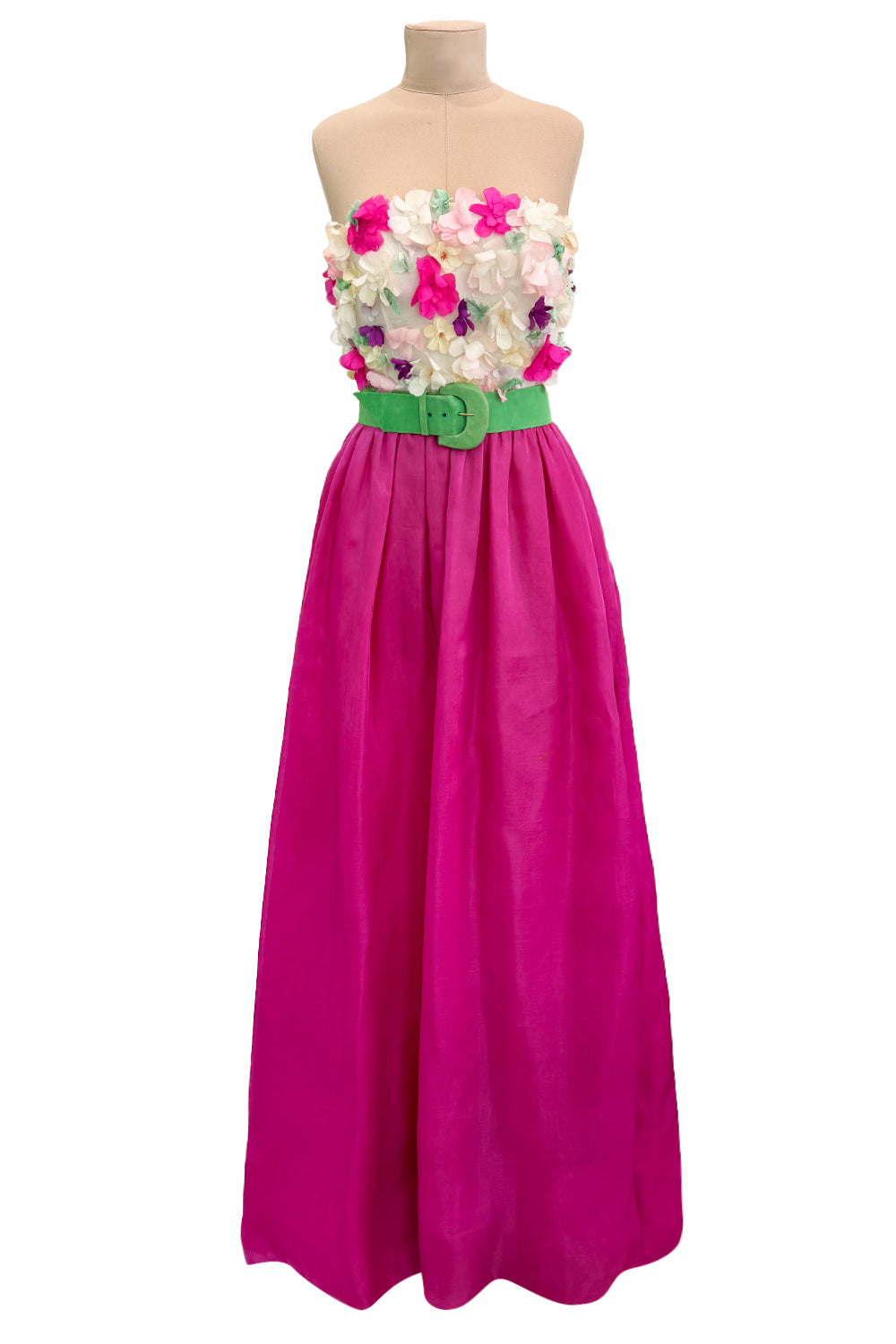 Spring 1982 Givenchy by Hubert de Givenchy Strapless Pink Silk
