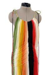 Spring 2016 Chloe by Clare Waight Keller Runway Look 24 Hand Dyed Multicolor Silk Chiffon Dress