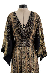Pre-Fall 2016 Saint Laurent by Hedi Slimane Runway Look 37 Gold Metallic Thread & Sequin Feather Dress