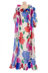 Iconic Spring 1984 Hubert de Givenchy Haute Couture Runway Silk Chiffon Strapless Dress & Coat Set