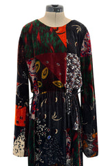 Fall 2015 Chloe by Clare Waight Keller Velvet Closing Runway Look 45 Velvet Patchwork Dress