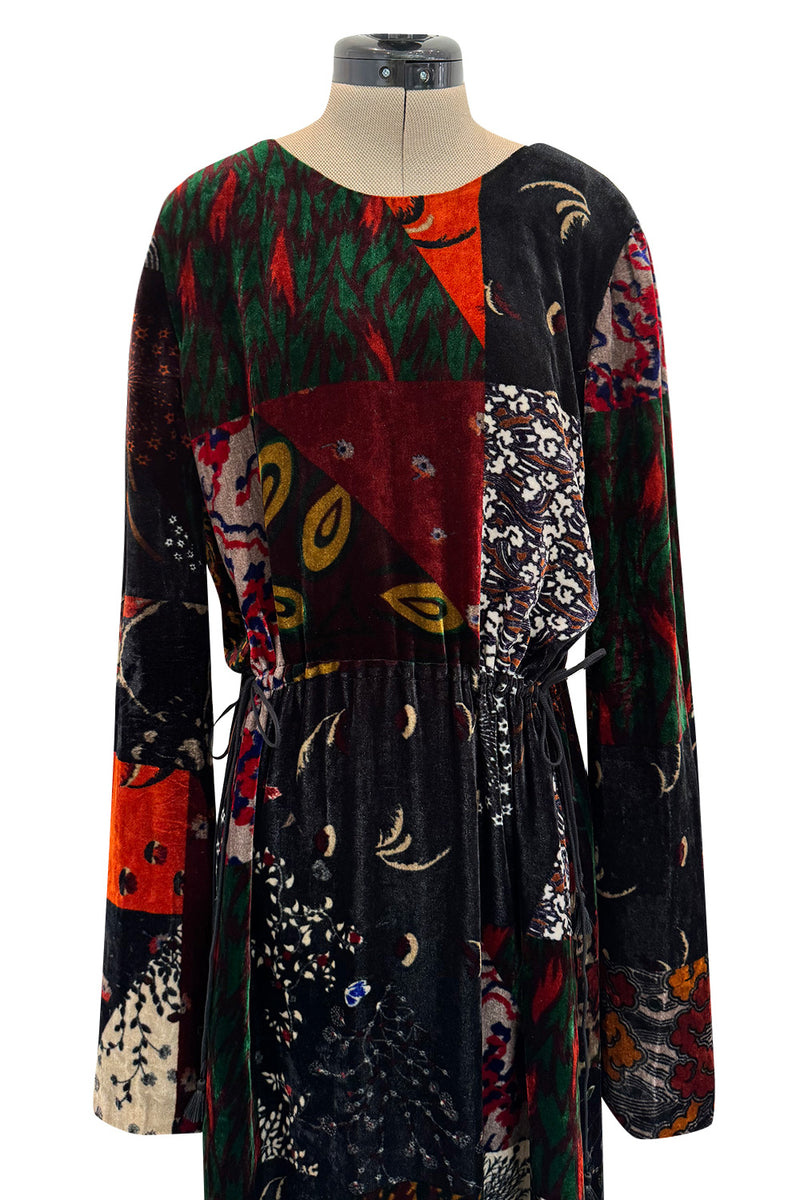 Fall 2015 Chloe by Clare Waight Keller Velvet Closing Runway Look 45 Velvet Patchwork Dress