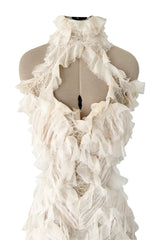 2011 Alexander McQueen by Sarah Burton Intricate Lace & Silk Chiffon Ivory Dress
