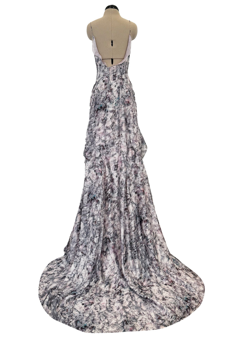 Outstanding Spring 2009 Nina Ricci by Olivier Theyskens Runway Look 12 Floral Printed Silk Dress