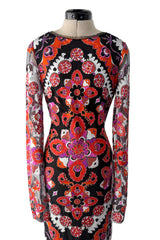 Fantastic Spring 2012 Emilio Pucci by Peter Dundas Runway Look 10 Coral Print Open Back Dress