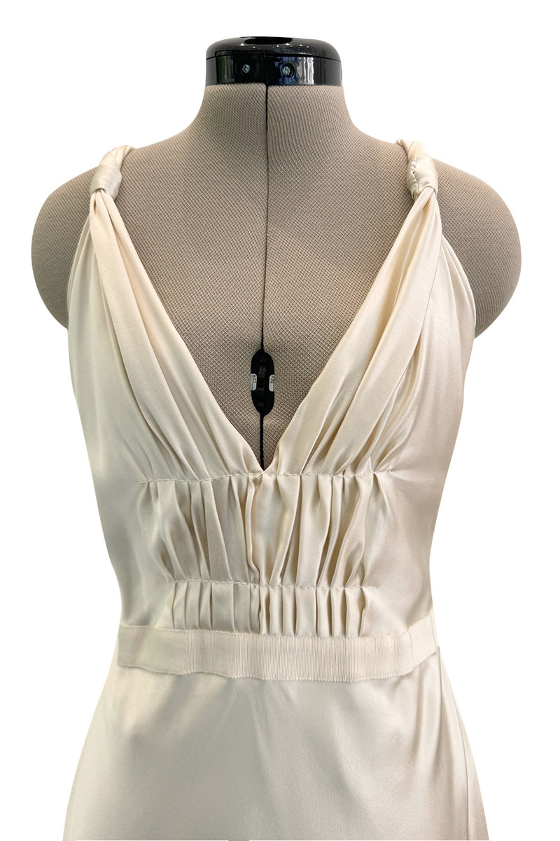 Gorgeous Fall 2000 Prada Backless Ivory Bias Cut Silk Dress w Front Ga – Shrimpton Couture