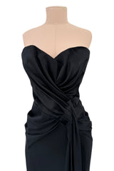 Important Spring 2008 Christian Dior by John Galliano Runway Look 53 Black Silk Strapless Dress