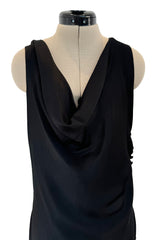 Outstanding Spring 2000 Christian Dior by John Galliano Black Silk Bias Cut Dress w Low Back