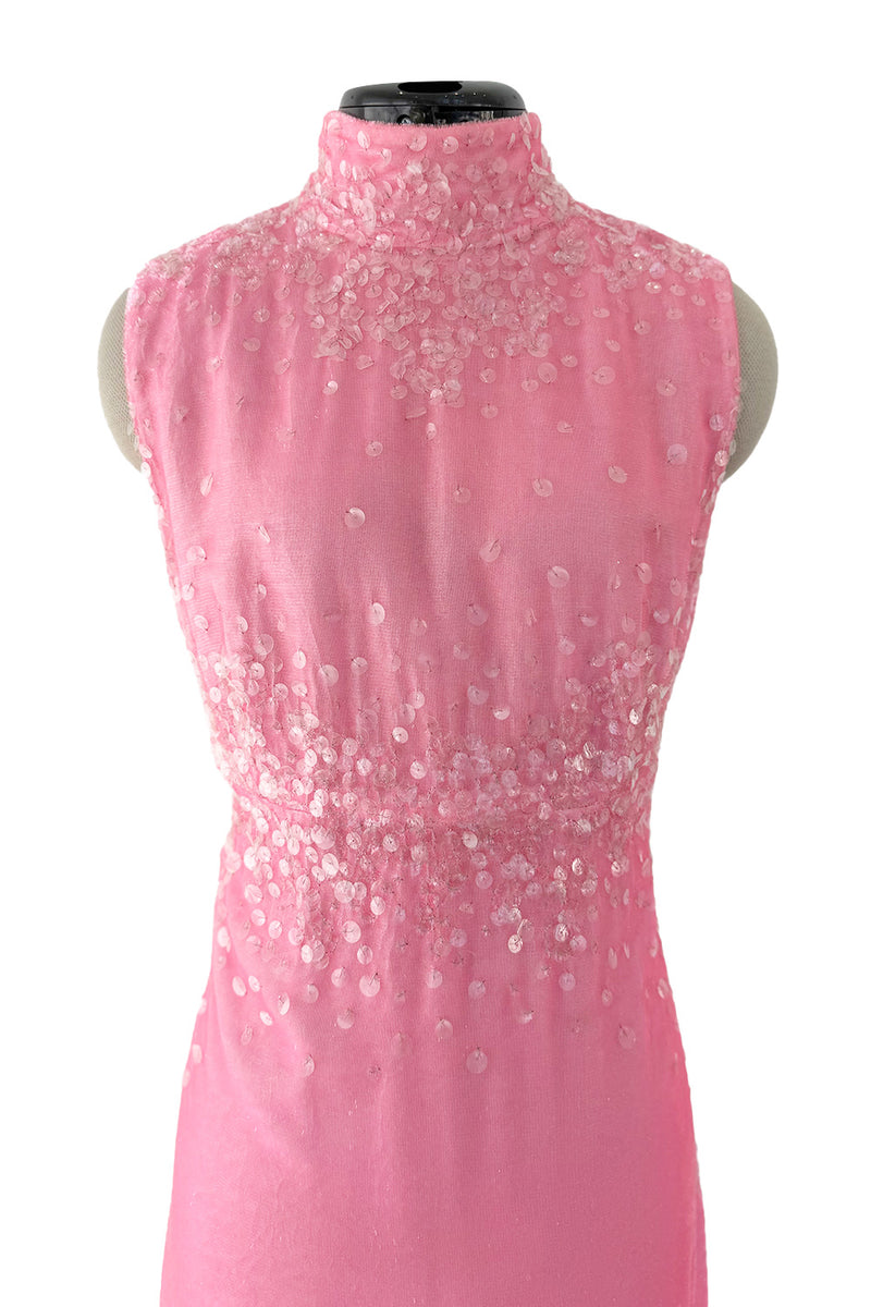 chanel pink velvet dress Chanel S/S 1997 pink sequin velvet finale dress that walked down the runway on supermodel Naomi Campbell is landing at Raffe today See you at the 10 A.M. pacific drop (SOLD)