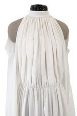 Beautiful Resort 2014 Givenchy by Riccardo Tisci Backless & Caped Panel Ivory Silk Chiffon Dress