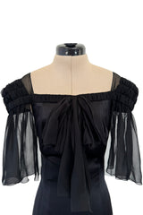 Prettiest Fall 2009 Chanel by Karl Lagerfeld Runway Look 55 Black Silk & Chiffon Dress