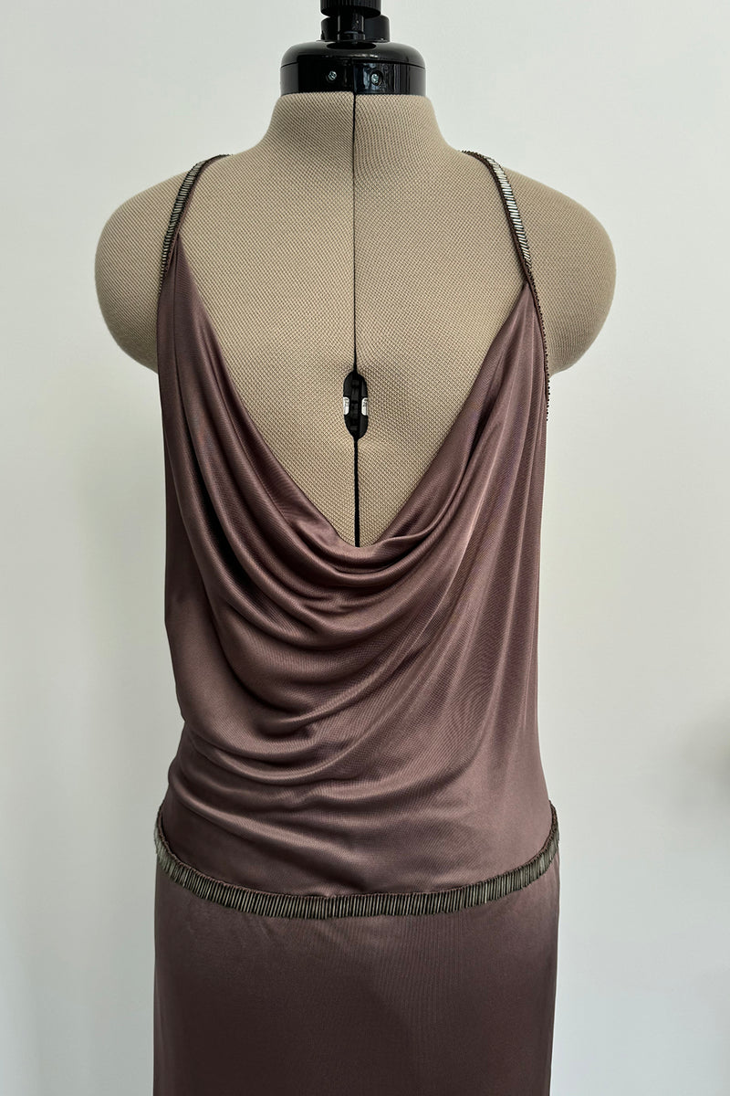 Gucci 2010-11 Deep Mauve Backless Jersey Dress