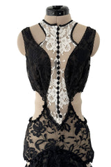 Exquisite Spring 2016 Alexander McQueen by Sarah Burton Runway Look 34 Black & White Lace Cut Out Dress