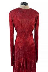 Phenomenal Fall 2011 Alexandre Vauthier Haute Couture Runway Look Hand Beaded Red Silk Chiffon Dress