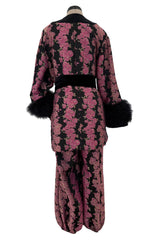 Custom Gucci by Alessandro Michele Pink & Black Metallic Pant & Jacket Set