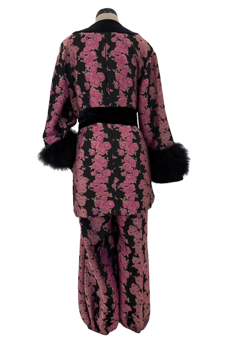 Custom Gucci by Alessandro Michele Pink & Black Metallic Pant & Jacket Set