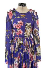 Well Documented Fall 2014 Dolce & Gabbana Runway Look 17 Woodland Creature Silk Chiffon Dress