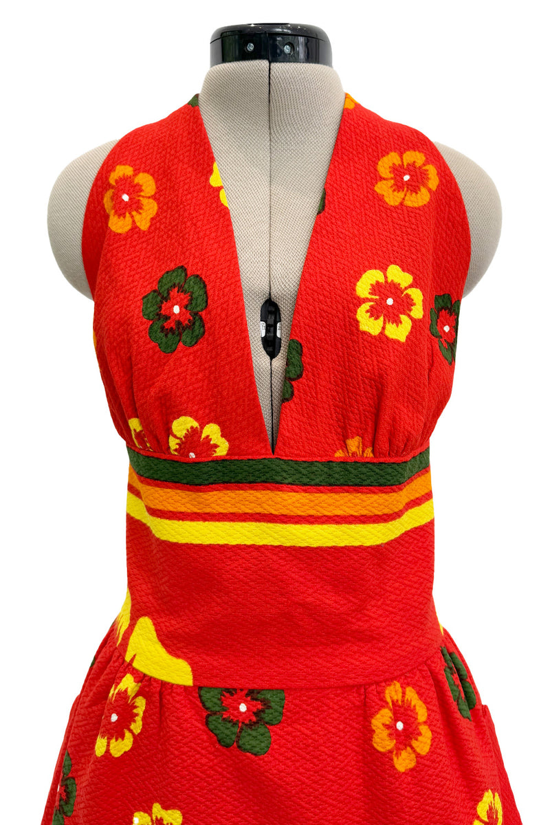 Gorgeous 1971-1972 Lanvin by Jules-Francois Crahay Floral Printed Cora Shrimpton Couture Gorgeous 1971-1972 Lanvin by Jules-Francois Crahay Floral Printed Cora Shrimpton Couture