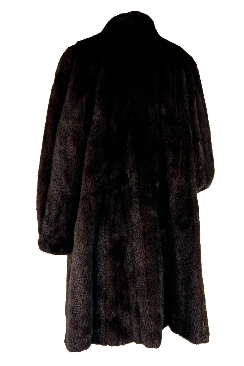 1980s-90s Yves Saint Laurent Dark Brown Mink Swing Car Coat Jacket