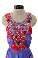 Gorgeous Spring 2015 Emilio Pucci by Peter Dundas Runway Look 36 Tie Dye Beaded Silk Chiffon Dress