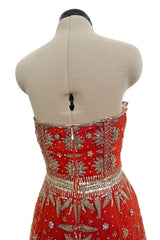 Exquisite 2020 Cucculelli Shaheen Collection 9 Strapless Hand Embroidered Carnelian Constellation Dress