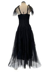 Rare Spring 2008 John Galliano Black Version of Look 13 Production Label Black Lace Dress