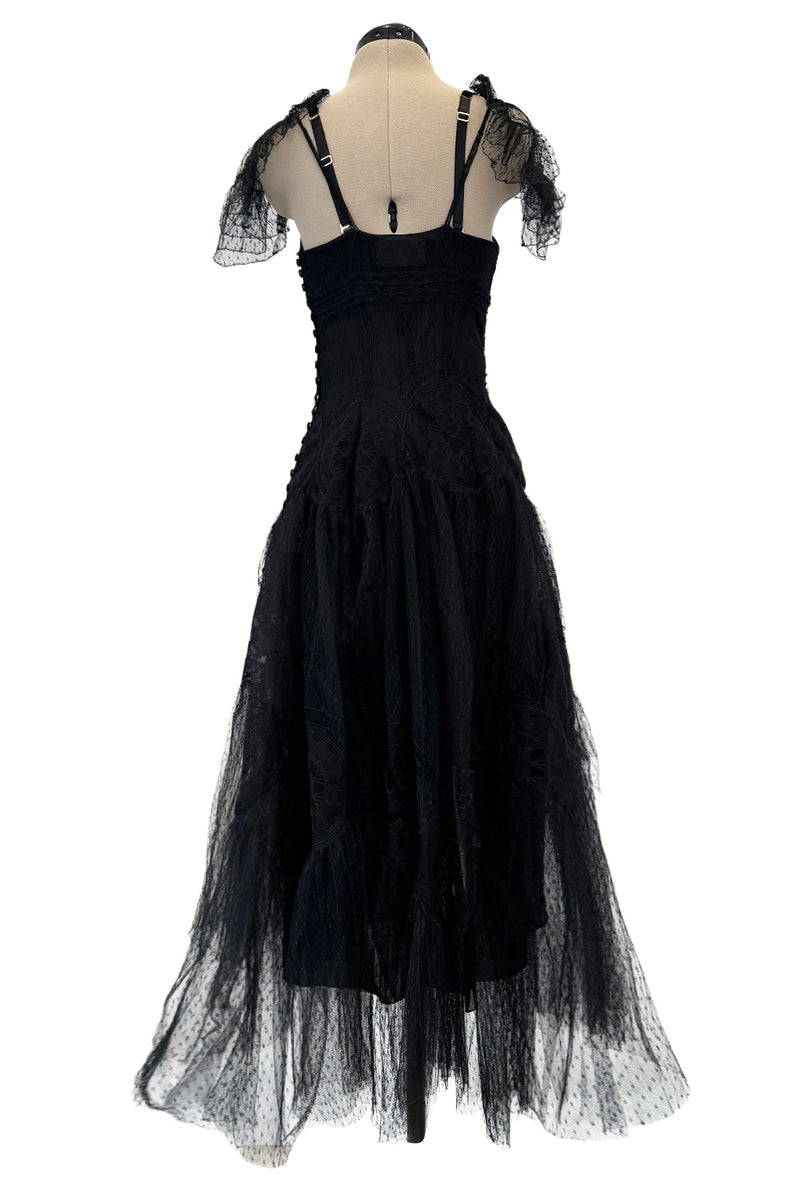 Rare Spring 2008 John Galliano Black Version of Look 13 Production Label Black Lace Dress