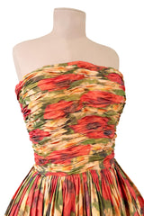 Resort 2009 Oscar de la Renta Runway Look 59 Strapless Coral Silk Dress w Full Bubble Hem Skirt