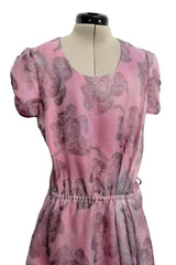 Prettiest Spring 2019 Giorgio Armani Runway Look 38 Dusty Pink Silk Organza Printed Floral Dress