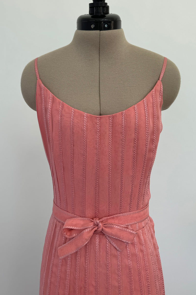 Chanel 1975-76 Haute Couture Top Stiched Pink with Belt - 13.5" W
