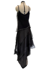 Prettiest Spring 2006 Giorgio Armani Silk Chiffon & Net Skirt and Top Set w Beaded Butterflies