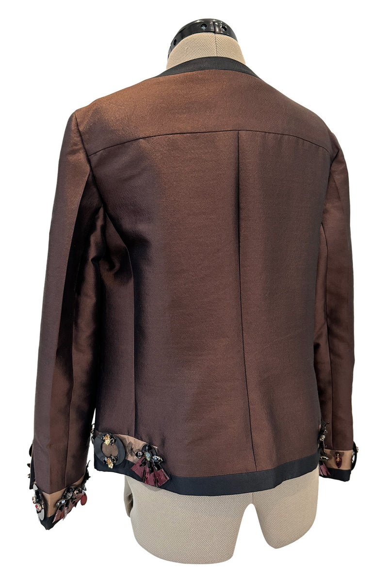 Spring 2005 Prada Runway & Ad Campaign Brown Silk Jacket w Extensive ...