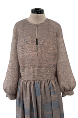 Chic Cruise 2020 Christian Dior by Maria Grazia Chiuri Runway Look 107 Metallic Print Dress w Full Sleeves